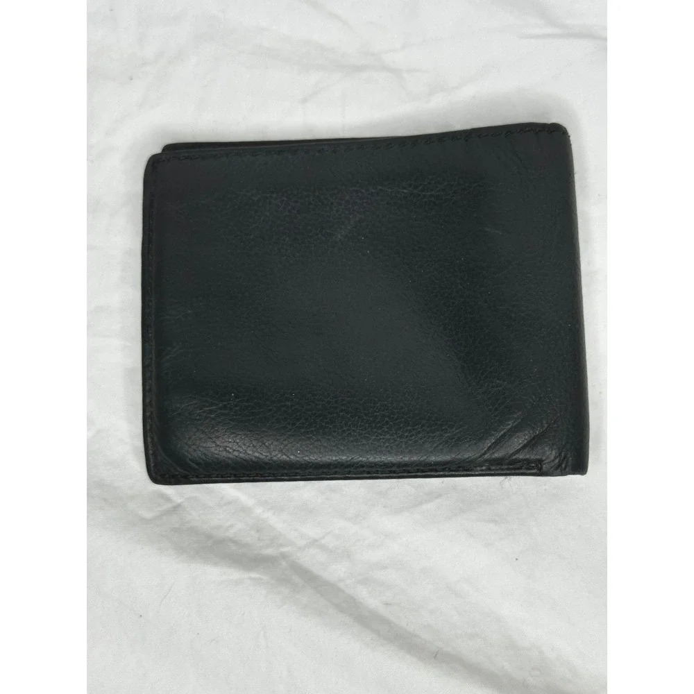 Mens Fossil Wallet Bifold Black Leather 3.5x4